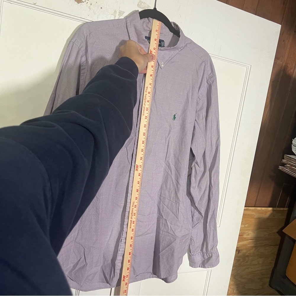 Polo Ralph Lauren Men's Button Down Shirt Purple with Green Pony Size XXL - Picture 6 of 9